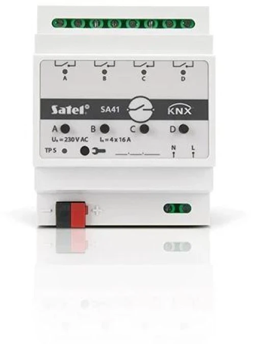 SATEL KNX 4‑kanałowy aktor przełączający KNX‑SA41