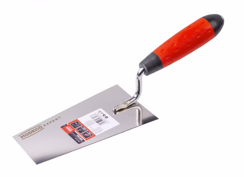 Kielenka trapezowa sztukatorska Modeco Expert nierdzewna z nitem 180 mm 2k – etykieta – 1 szt.