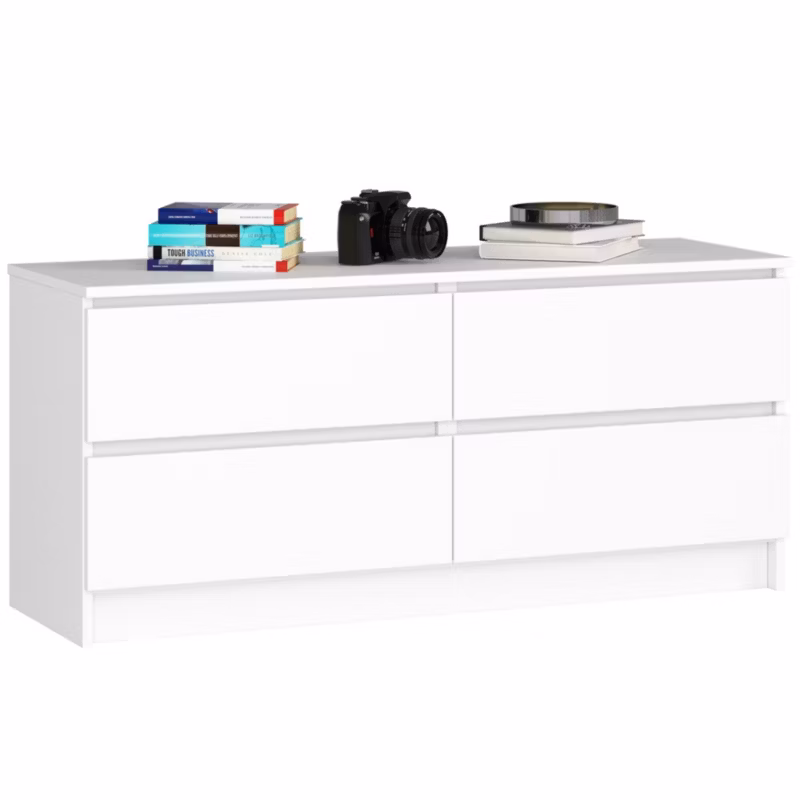 Komoda Akord K120 Biała 120 cm 4 szuflady kolor Biały mat 120x40x55 cm 1 szt.