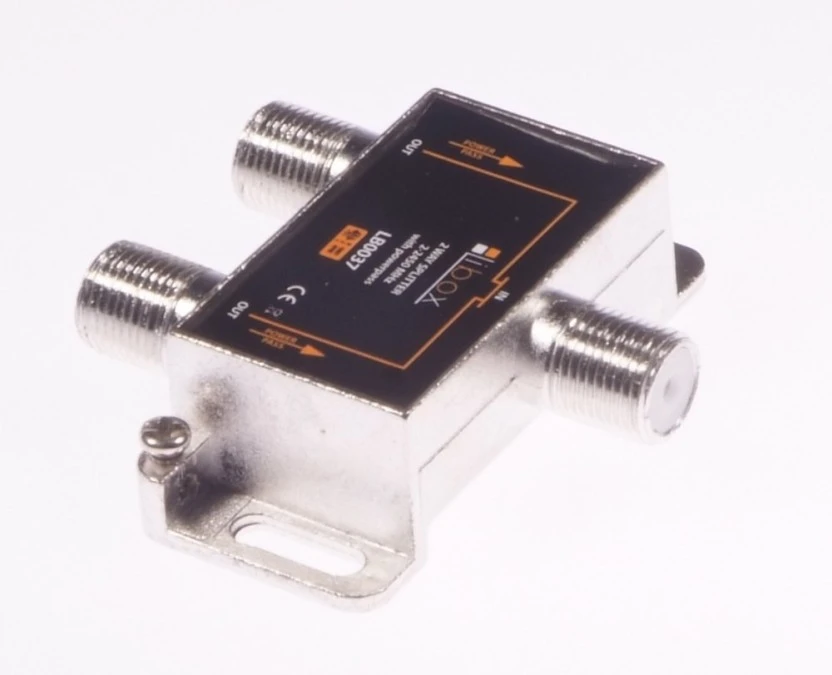 Rozdzielacz sygnału SAT splitter 1x F / 2x F Power Pass LB0037 LIBOX