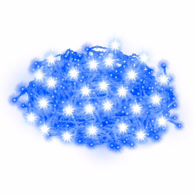 Kurtyna świetlna 500 led Springos girlanda lampki wewnętrzno-zewnętrzne sople niebieski z zimnym białym flash 1 szt.