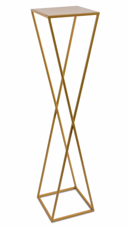 Kwietnik stojący Timber HowHomely Metalowy Złoty 24×100 cm 1 szt.