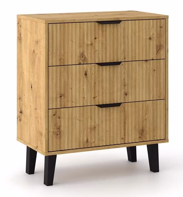 Komoda Topeshop Scandi 3S Slim dąb artisan 70×81.5×39 cm 1 szt