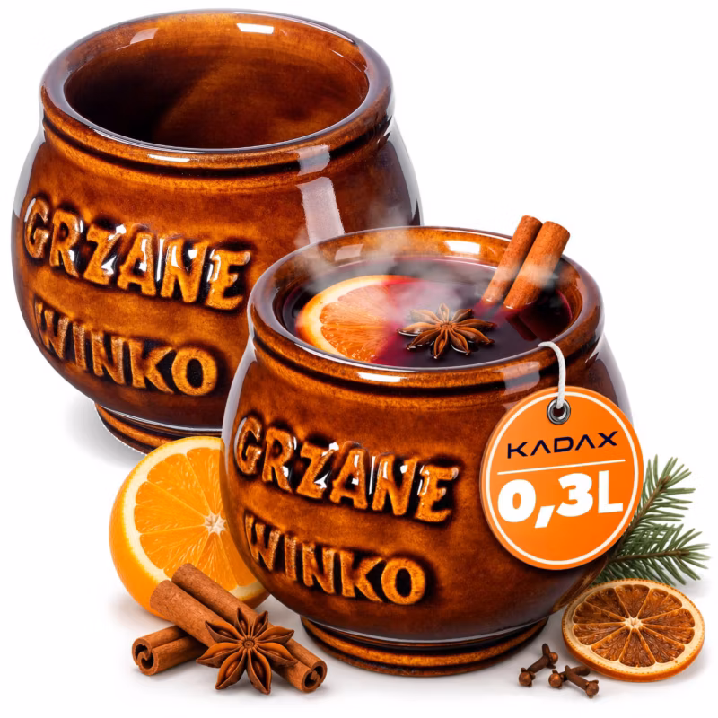 Kubki KADAX Do Grzańca Wina Kubek 300ml Zestaw Brązowy 2 szt.