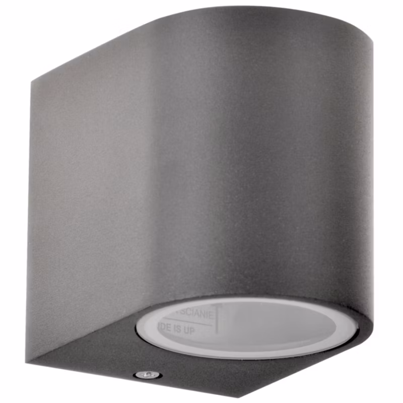 Kinkiet ścienny zewnętrzny Polux Boston grafit półokrągły 1 x GU10 x 10W IP44 wym: 7,8 x 6,7 x 9,2 cm – 1 szt.