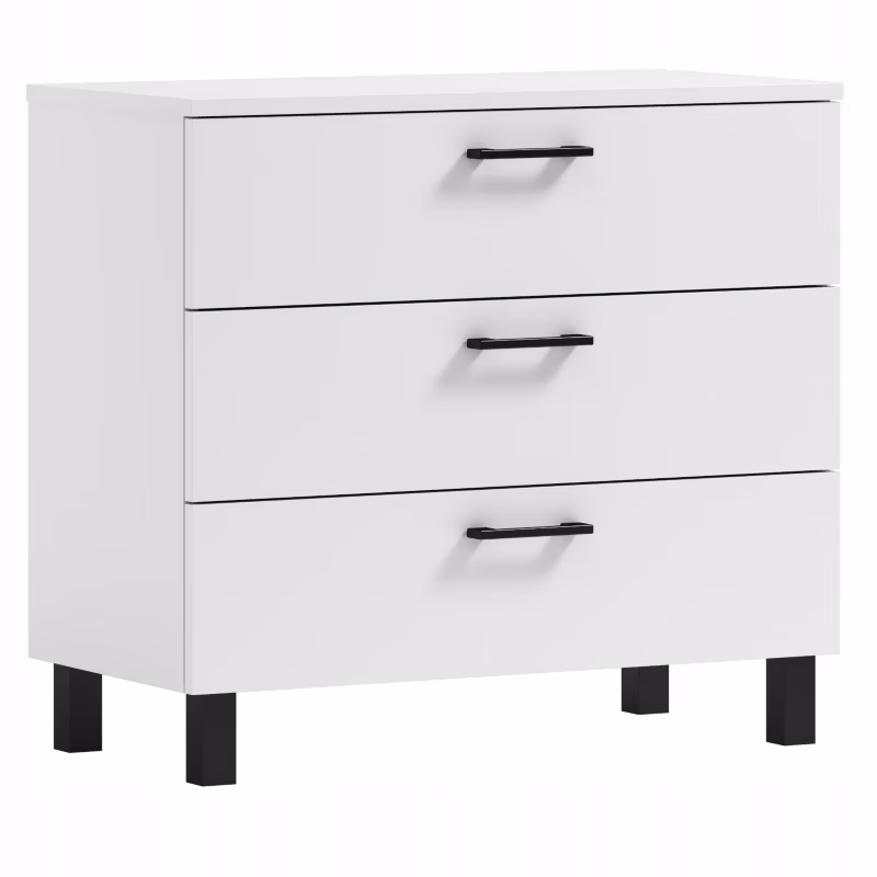 Komoda Nela 60 ADK MEBLE z 3 szufladami blat 16 biała (W2) 1 szt.