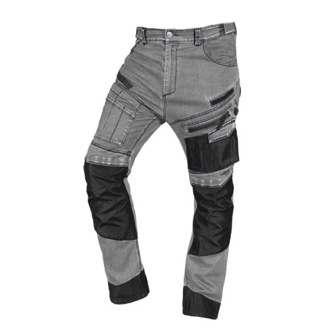 Spodnie robocze DENIM, wzmocnienia Oxford, szare, rozmiar M