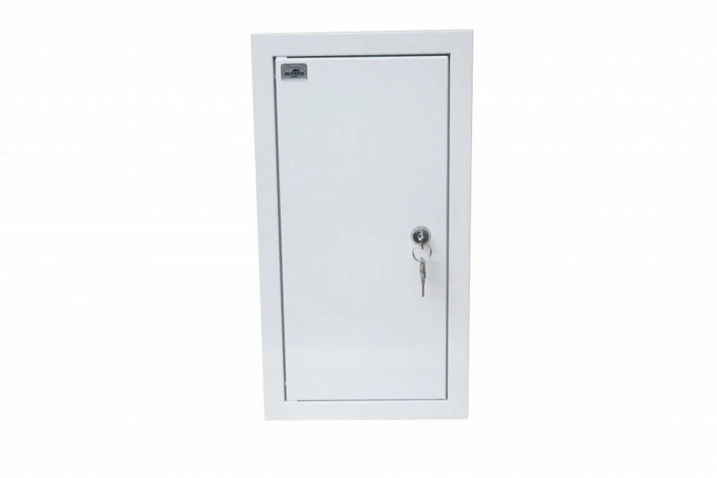 Rozdzielnia podtynkowa metalowa 1 X TL 1F + 6 zabezpieczeń zamekpełne drzwi RAL 9003 A‑RW6E/PD
