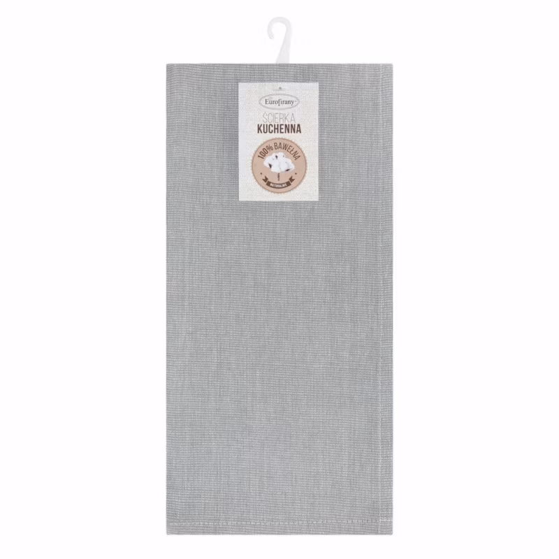 Komplet 2 ścierek KARIN Eurofirany 50 x 70 cm bawełniane zdobione w srebrne pasy 1 kpl