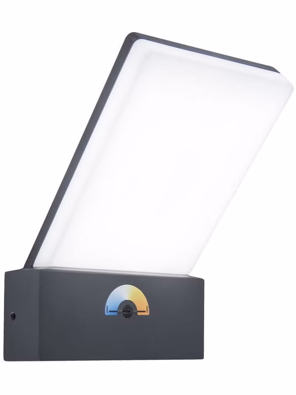 Kinkiet ścienny zewnętrzny Lutec Pano antracytowo-biały LED 16W 2600K-6000K 1200lm IP54 wym: 19 x 4 x 14 cm aluminium – 1 szt.