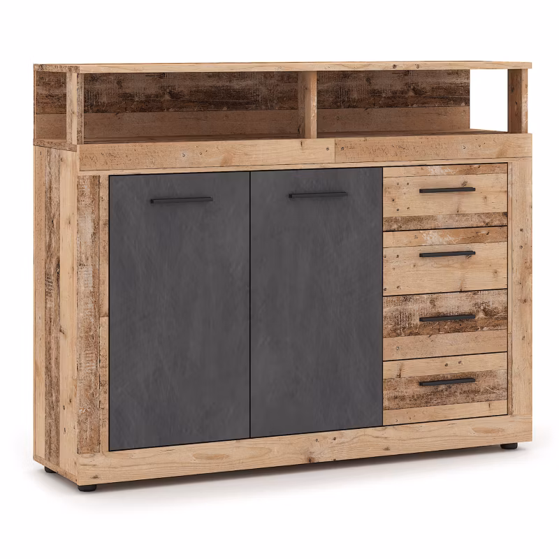 Komoda Blago Midi Mebel Elite do Salonu Dąb Surowy/Grafit 1 szt