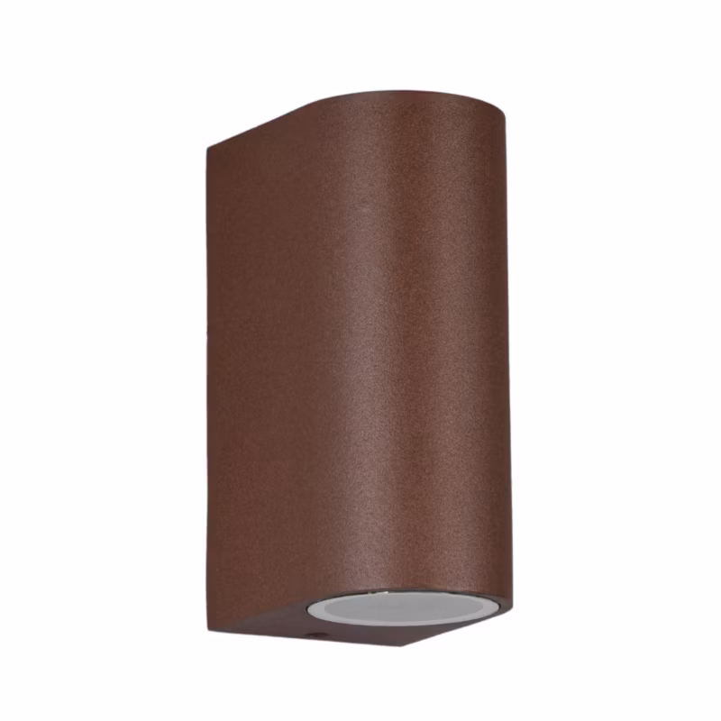 Kinkiet ścienny zewnętrzny Trio Roya brązowy rdzawy półokrągły 2 x GU10 x IP44 wym: 15 x 6,9 x 9,2 cm – 1 szt.