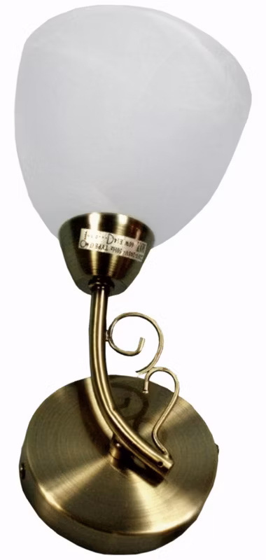 Kinkiet ścienny Candellux Barba mosiądz-złoty-biały 1 x E14 x 40W IP20 wym: 28 x 15 x 18 cm – 1 szt.