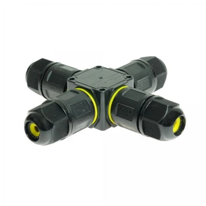 Rozgałęźnik kablowy hermetyczny IP68 3‑pinowy zaciskowy stały 24A 450VAC (0,5‑2,5mm) RKH3‑4SS W‑00401