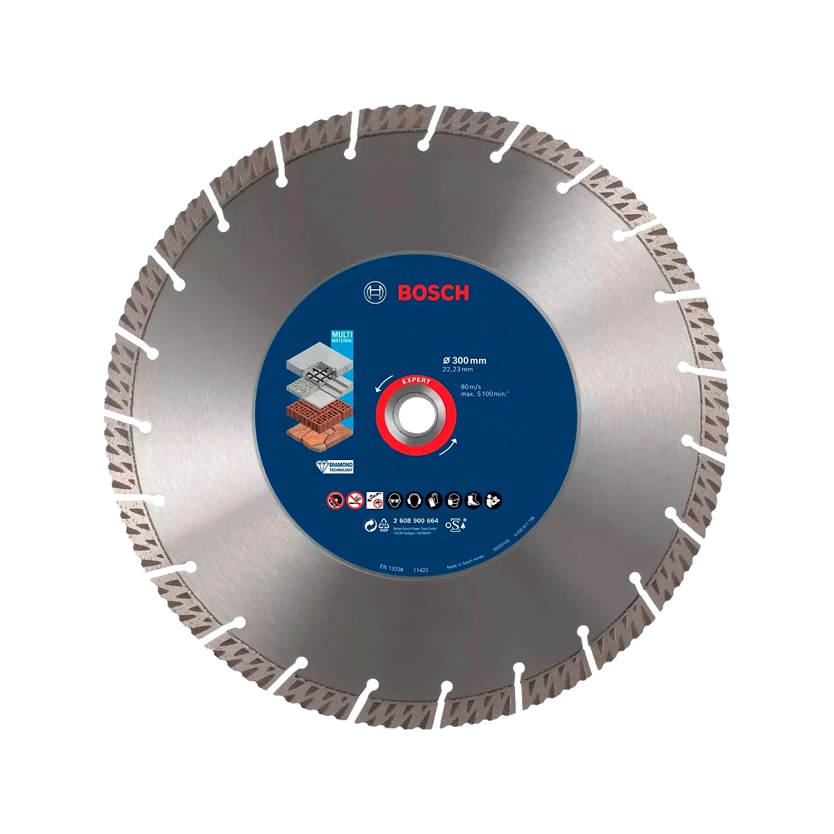 Diamentowa tarcza tnąca Bosch EXPERT MultiMaterial 300 x 22,23 x 2,8 x 15 mm 2608900664