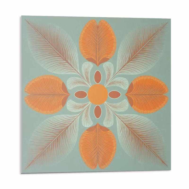 Kafelki samoprzylepne Wallfluent 50×50 cm Wzór kwiatów i liści 4 szt. 4070095577202