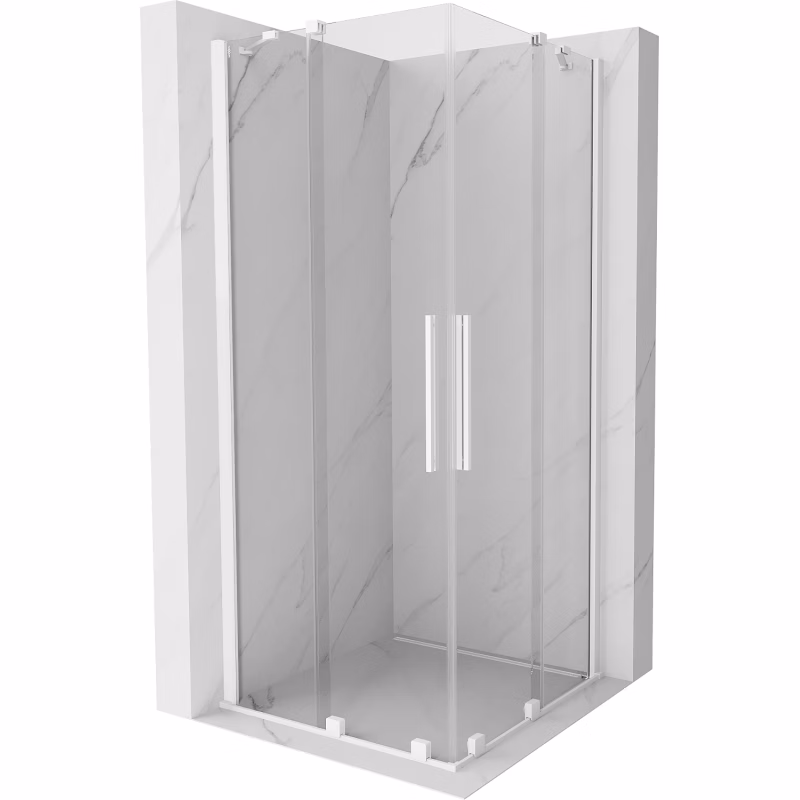 Kabina prysznicowa przesuwna Mexen Velar transparentna biały 100×100 cm 1 szt.