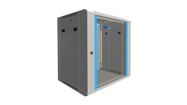 Szafa rack montowana na ścianie Extralink 12U 600×450 Szara