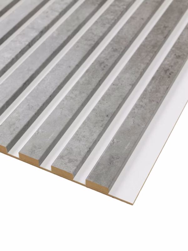 Lamele Ścienne na Białym Filcu SunWood Panele Dekoracyjne Loft Beton 275×46 1 szt.
