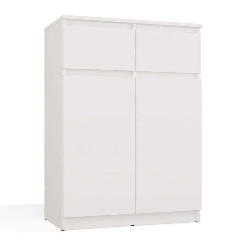 Komoda Topeshop Malwa 2DD2S Szafka 2 Drzwi 2 Szuflady Do Salonu Biały 39,5x97x70 cm 1 szt.