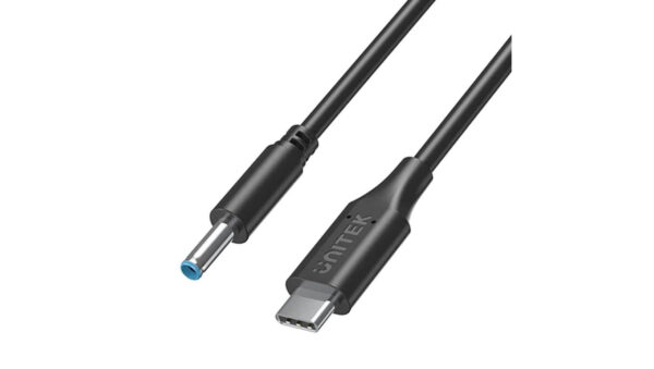 UNITEK Kabel zasilający USB-C – DC Jack 4,5x3mm 65W PD do laptopów HP 1,8m