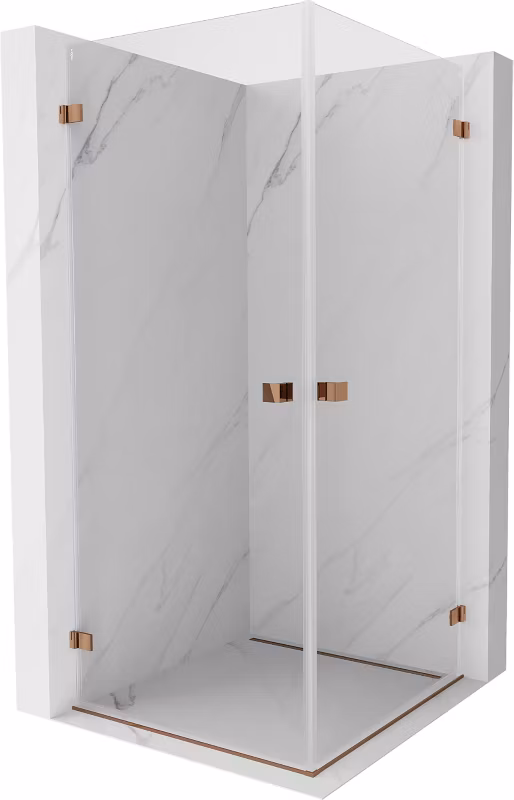 Kabina prysznicowa uchylna Mexen Lunar-B różowe złoto 90×90 cm 832-090L-090P-60-00 1 szt.