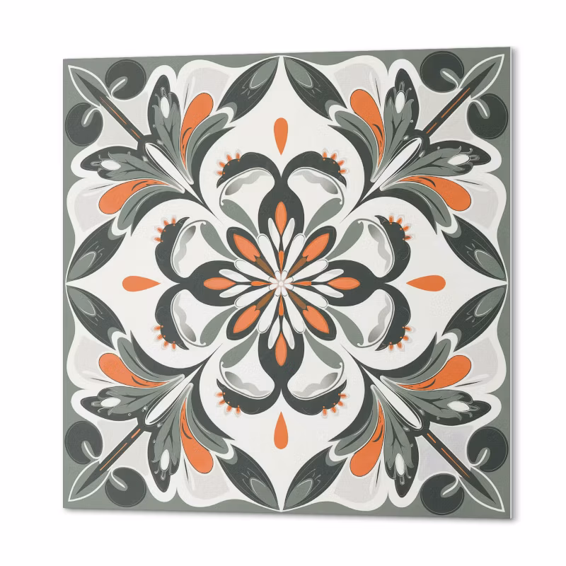 Komplet Kafelków PCV ArtPrintCave 20×20 cm Kwiatowy wzór z liśćmi 20 szt.