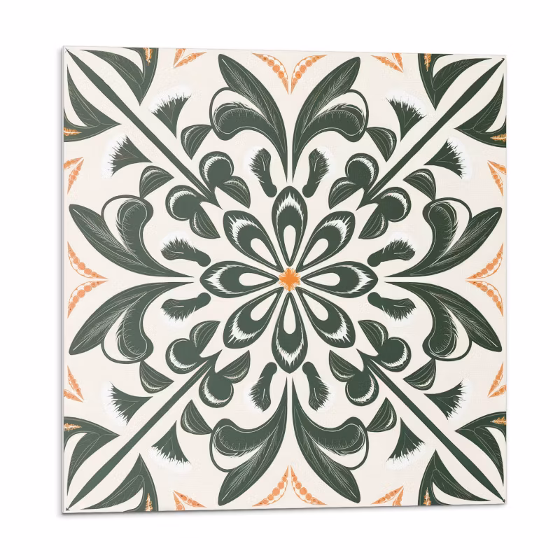 Kafelki samoprzylepne Wallfluent 30×30 cm Kwiaty w otoczeniu liści 9 szt.