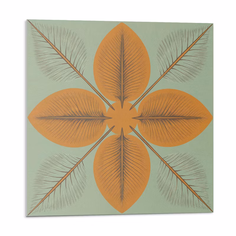Kafelki samoprzylepne Wallfluent 30×30 cm Wzór liści w harmonijnej kompozycji 9 szt.