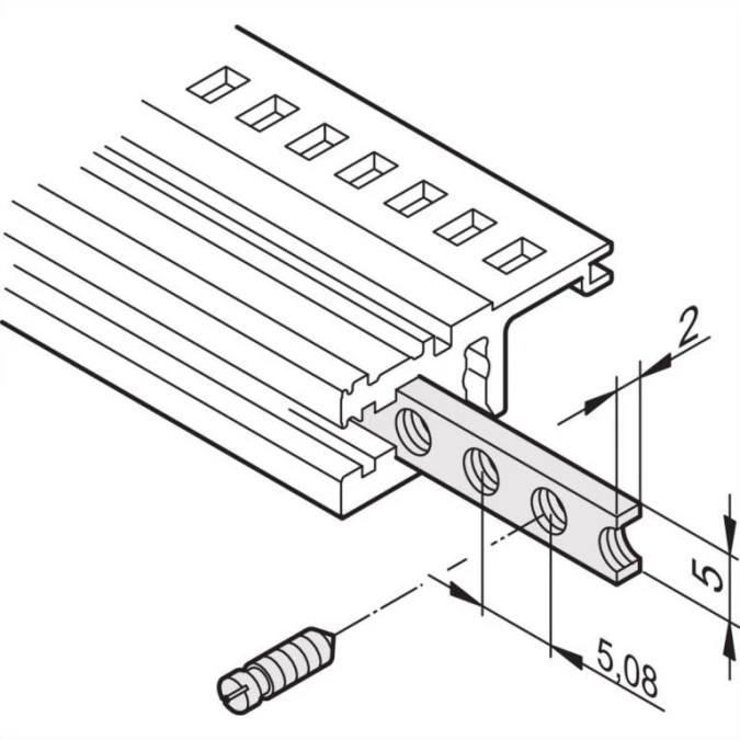 SCHROFF Gwintowane poziome szyny montażowe, M2.5, 84 HP