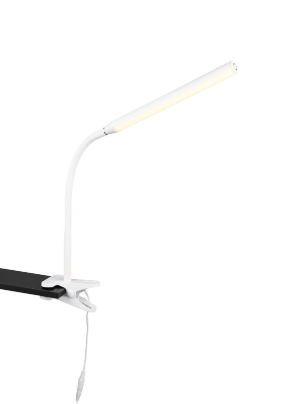 Lampa biurkowa RL Nevada biały mat LED 5W 3000K-5000K 600lm z klipsem IP20 wym: 38 x 35 cm tworzywo sztuczne – 1 szt.