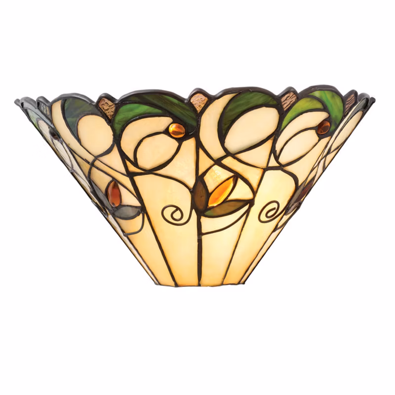Kinkiet ścienny kwiaty Tiffany JAMELIA czarny 1xE14x15W IP20 – 1 szt.