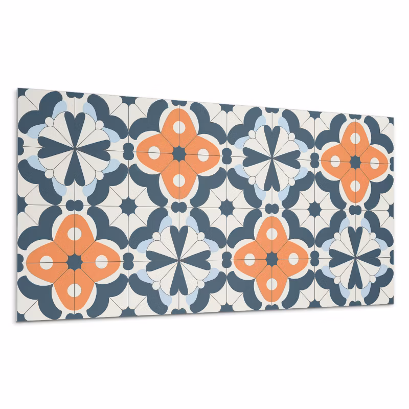 Kafelki samoprzylepne Wallfluent 40×20 cm Florystyczny wzór w kaflach 10 szt.
