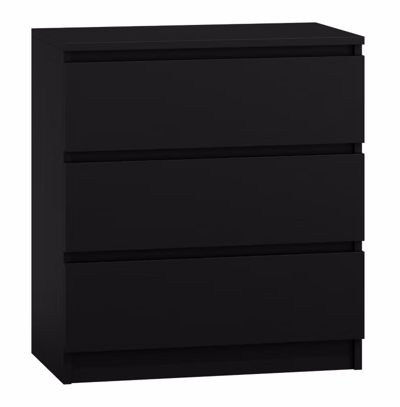 Komoda Topeshop Szafka 3 Szuflady M3 Czerń 40x70x75 cm 1 szt.