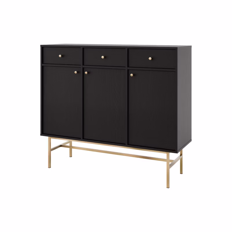 Komoda z szufladami Bonni Sakai 3 3F 3S T827 Czarny 1 szt.