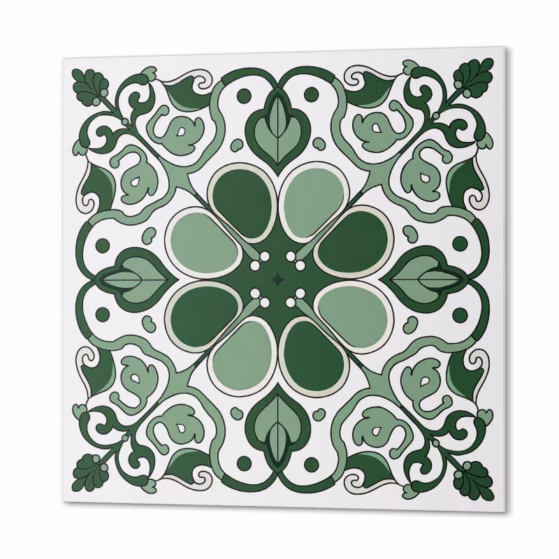 Komplet Kafelków PCV ArtPrintCave 30×30 cm Wzór roślinny z liśćmi 9 szt.