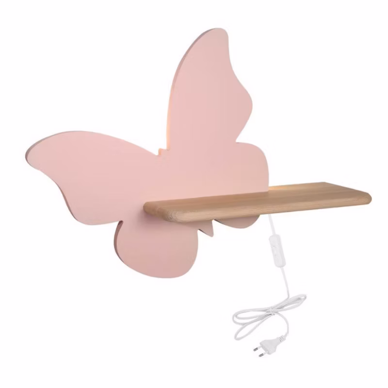 Kinkiet Candellux Butterfly różowo-jasne drewno LED 4W 4000K 250lm IP20 wym: 29,5 x 40 x 12 cm – 1 szt.