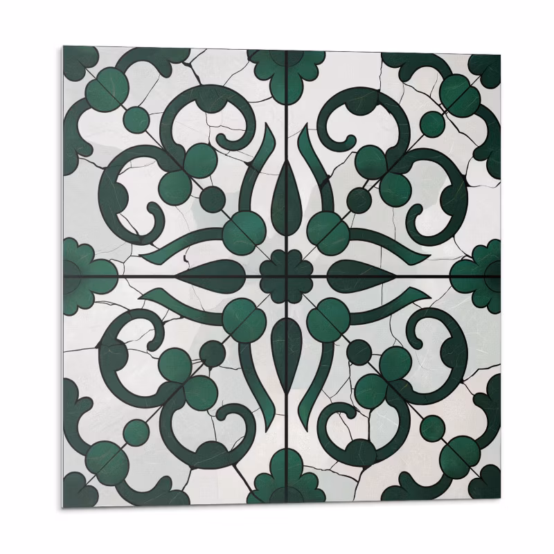 Kafelki samoprzylepne Wallfluent 30×30 cm Kwiatowy wzór z delikatnymi zdobieniami 9 szt.