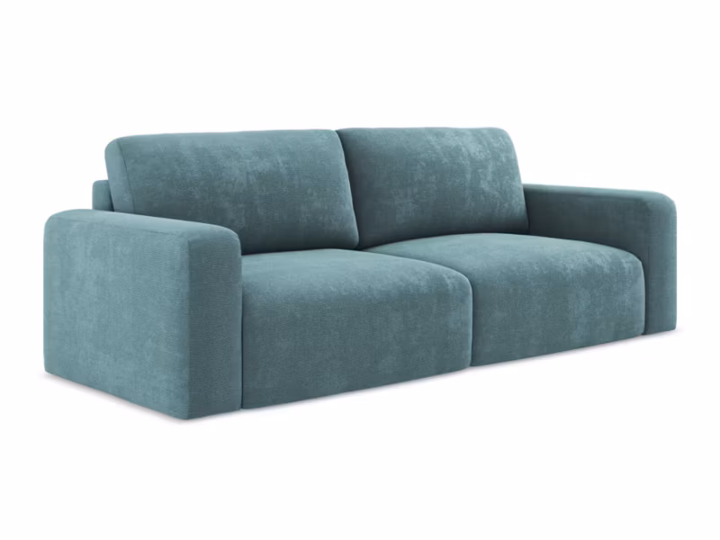 Kanapa 3-osobowa z funkcją spania LaMiaSofa OSTIA z tkaniny szenilowej 244×102 cm jeans 1 szt.
