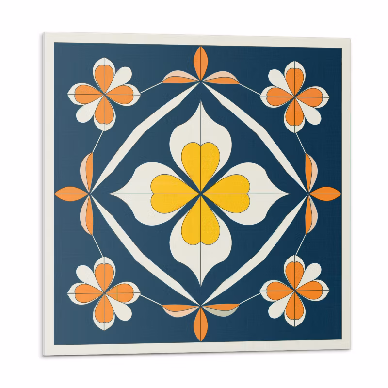 Kafelki samoprzylepne Wallfluent 20×20 cm Symetryczny motyw kwiatowy w eleganckim stylu 20 szt.