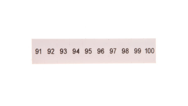 Oznacznik do złącz szynowych, opisówka ZB 5 numerowana od 91-100 kolor biały /10szt./