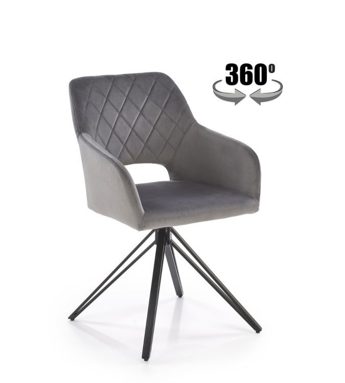 Krzesło Halmar tapicerowane K535 szare obracane 1 szt