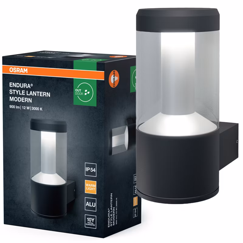 Kinkiet Ogrodowy Endura Osram Lampa Elewacyjna Zewnętrzna LED 12W 610lm 3000K Szary IP44 1 szt.