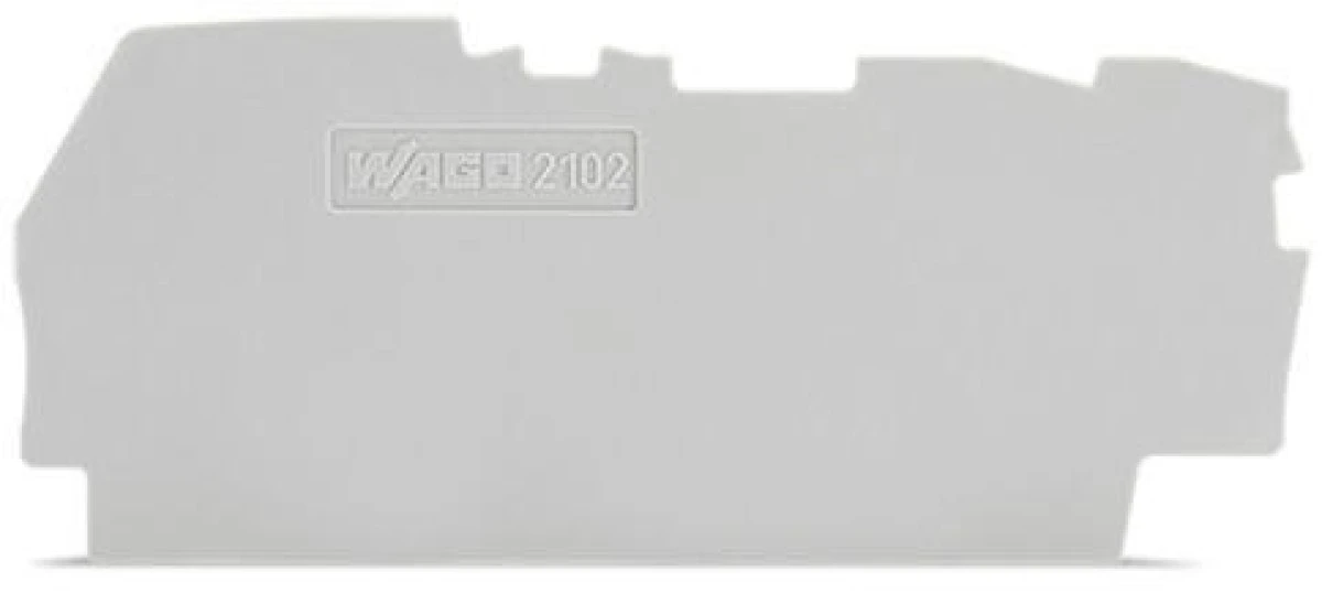 Ścianka końcowa 0,8mm do złączek 3‑przewodowych szara 2102‑1391 /25szt./