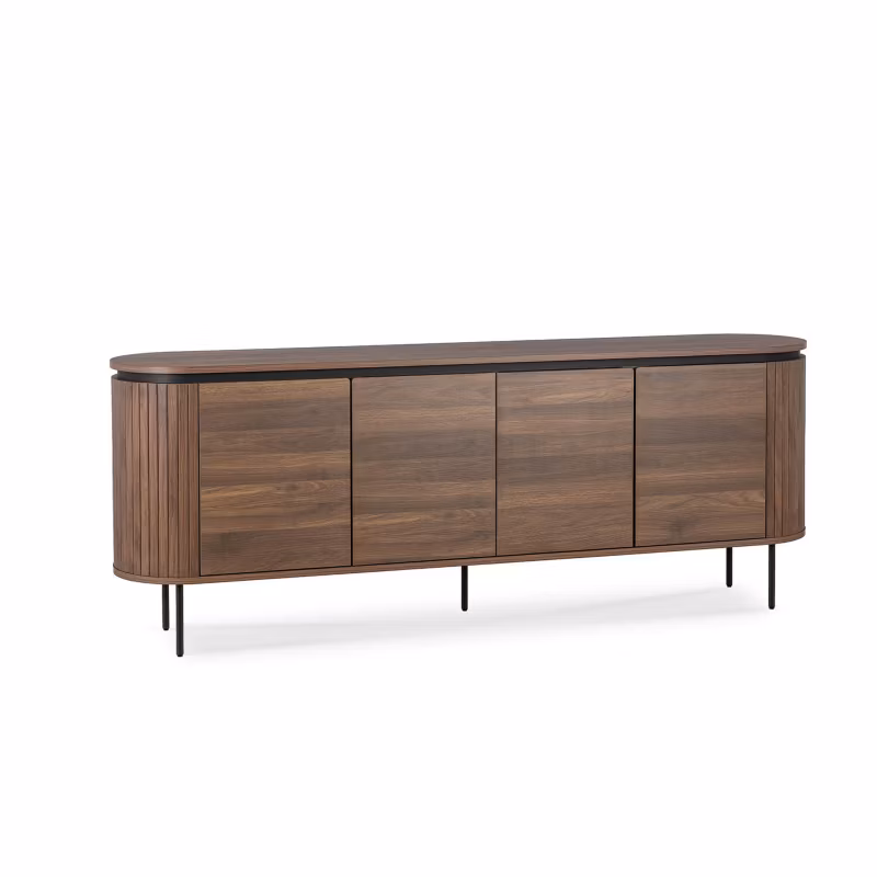 Komoda Mebel Elite Duża z Lamelami Drewniana Do Salonu Sypialni Loft Dębowa BECK 200 cm 1 szt.