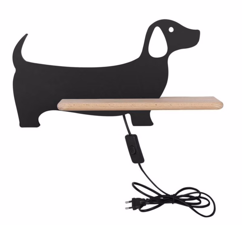 Kinkiet Candellux Dog różowy z jasnym drewnem LED 5W 4000K 250lm IP20 wym: 18,5 x 36,5 x 12 cm – 1 szt.