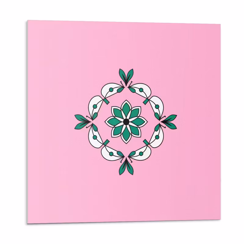 Kafelki samoprzylepne Wallfluent 20×20 cm Roślinny design z bukietem liści 20 szt.