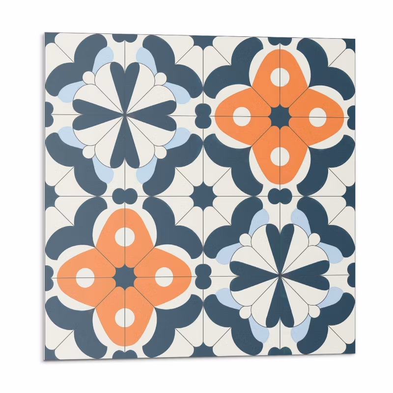 Kafelki samoprzylepne Wallfluent 30×30 cm Florystyczny wzór w kaflach 9 szt.