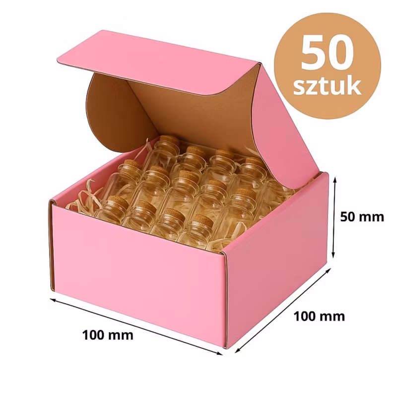 Karton Wykrojnikowy Neopak 100x100x50mm(zewn) Różowy – Pakiet uk 50 szt.