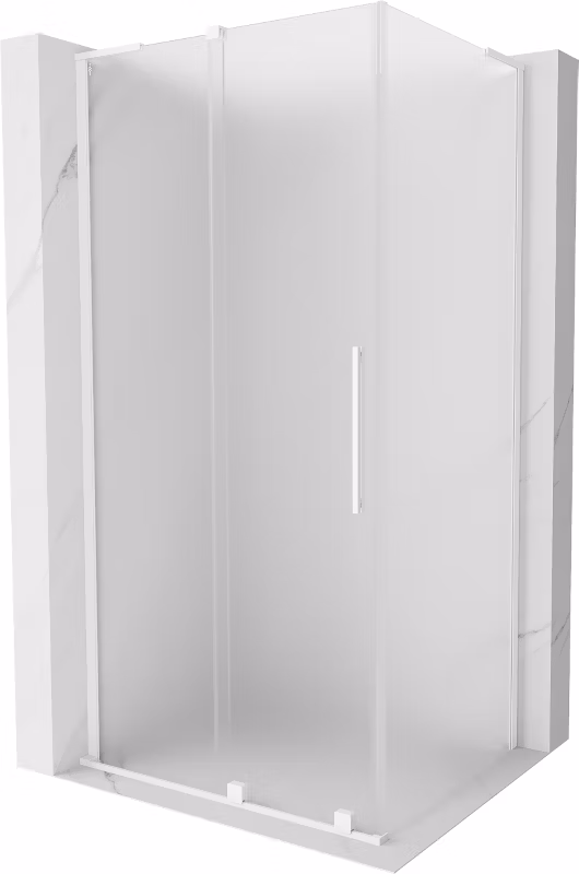 Kabina prysznicowa Mexen Velar L rozsuwana 100 x 75 cm szron biała 1 szt.